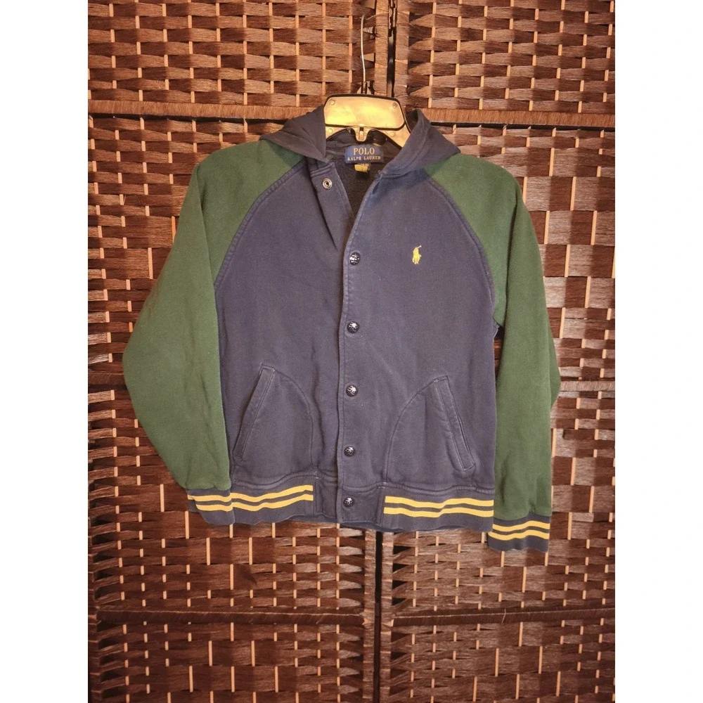 POLO RALPH LAUREN Color Blocked Fleece Baseball Jacket Size Youth‎ Size L 14/16